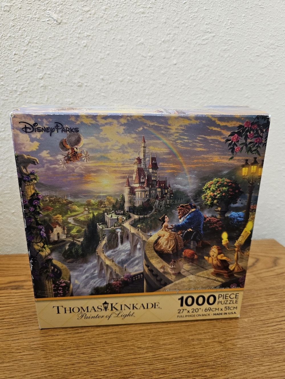 Disney Parks 1000 Puzzle Beauty and the Beast Thomas Kinkade  27 X 20 Inch NEW